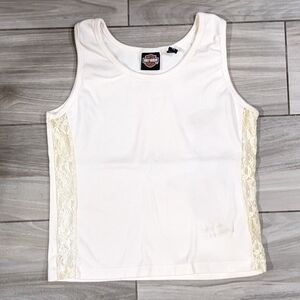 Harley Davidson Cream Lacy Tank Top